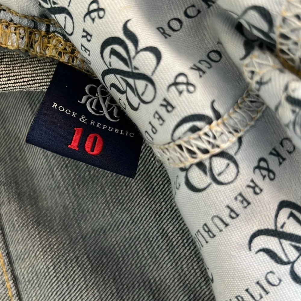Rock & Republic Bermuda Shorts Blue Size 10 Coachella - Picture 10 of 11